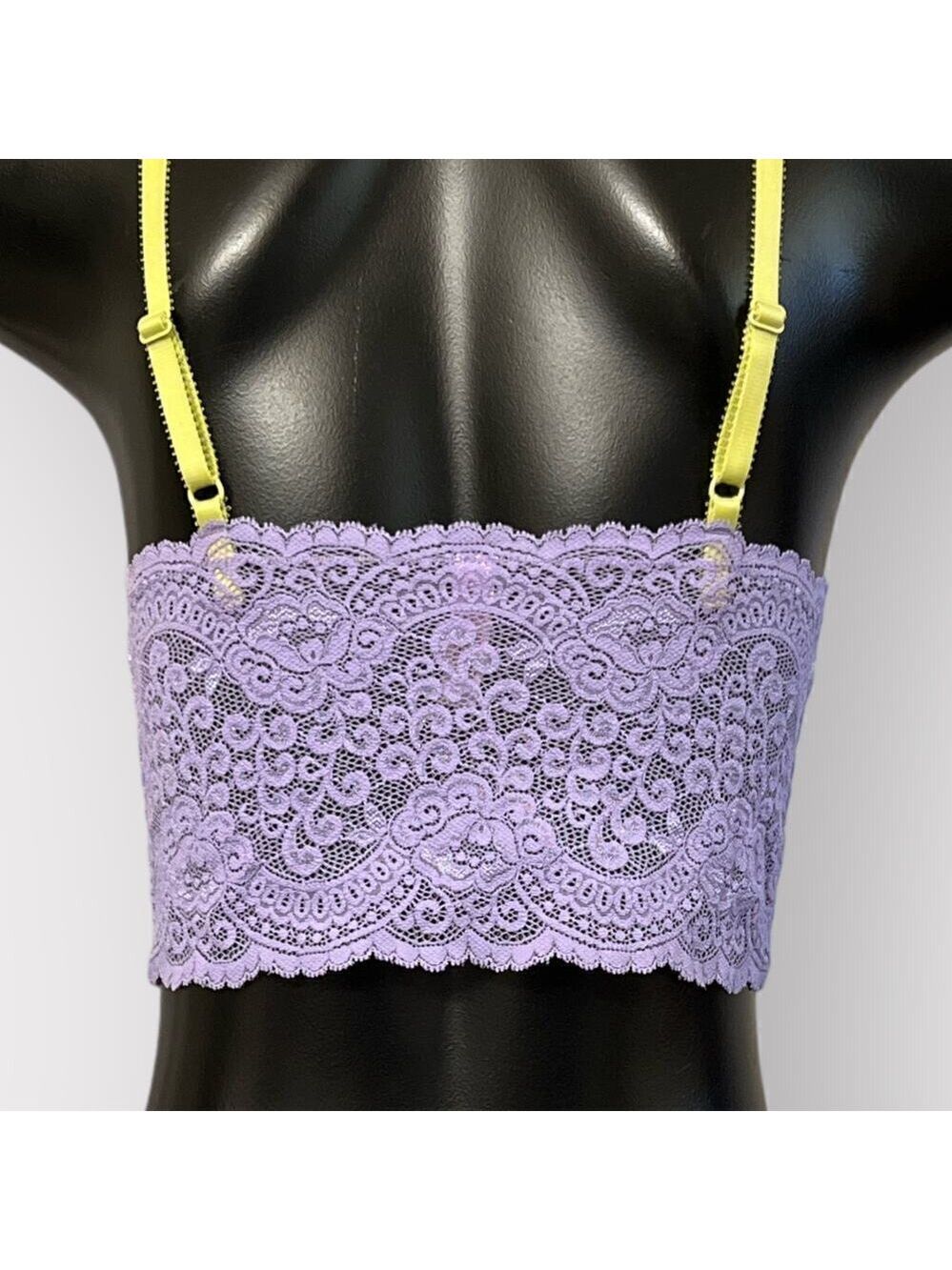 Victoria’s Secret VINTAGE Longline Lace Bralette Womens M Purple Coquette Pastel - Picture 5 of 10